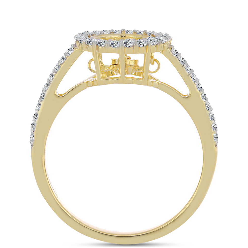 Pozlátený Strieborný Prsteň s Koňakovým Diamantom a Bielym Topásom 2 