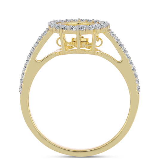 Pozlátený Strieborný Prsteň s Koňakovým Diamantom a Bielym Topásom