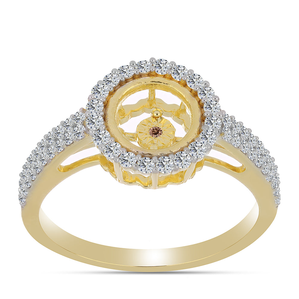 Pozlátený Strieborný Prsteň s Koňakovým Diamantom a Bielym Topásom 3 