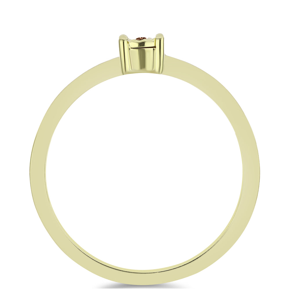 Pozlátený Strieborný Prsteň s Koňakovým Diamantom 2 