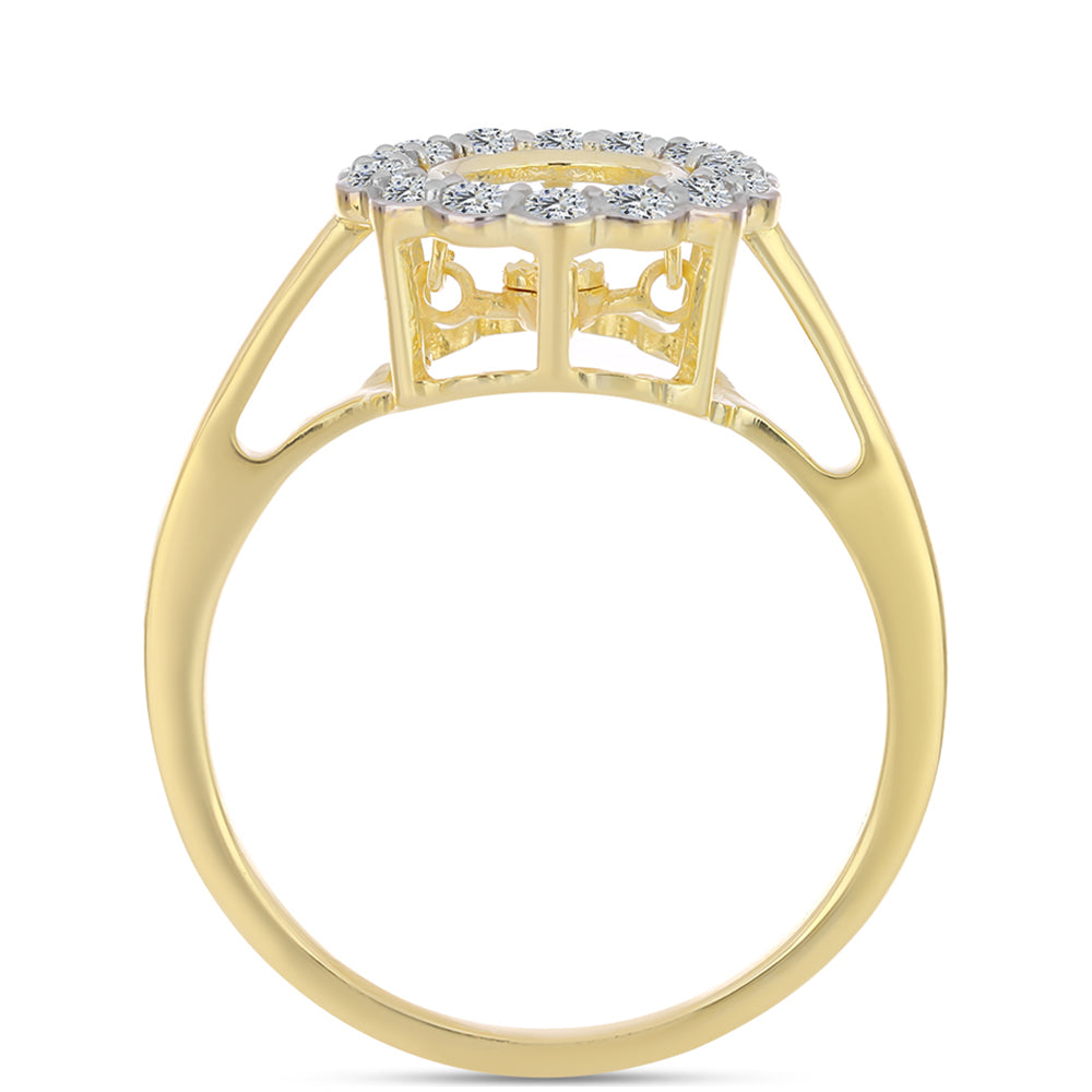 Pozlátený Strieborný Prsteň s Koňakovým Diamantom a Bielym Topásom 2 