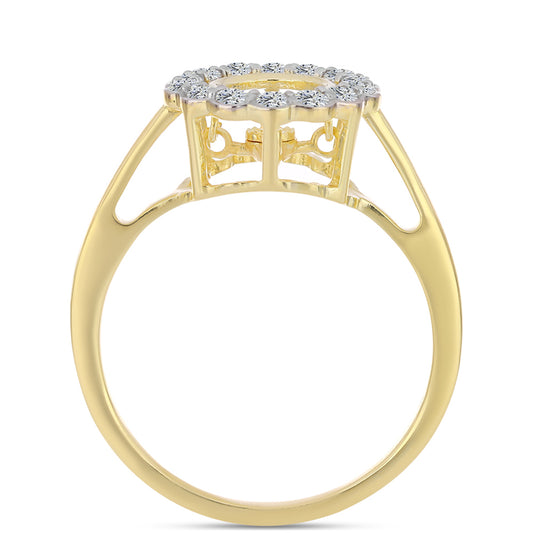 Pozlátený Strieborný Prsteň s Koňakovým Diamantom a Bielym Topásom