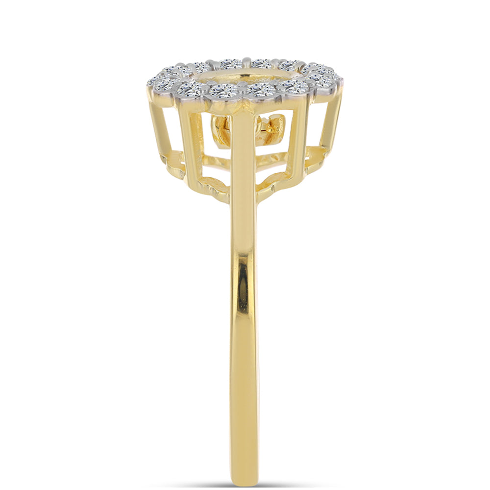 Pozlátený Strieborný Prsteň s Koňakovým Diamantom a Bielym Topásom 4 