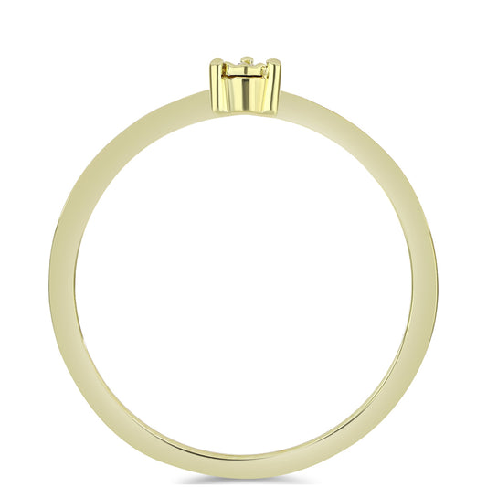 Pozlátený Strieborný Prsteň s Koňakovým Diamantom