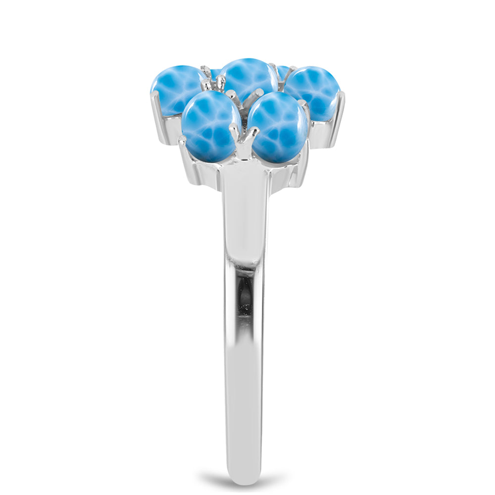 Strieborný Prsteň s Barahonským Larimarom