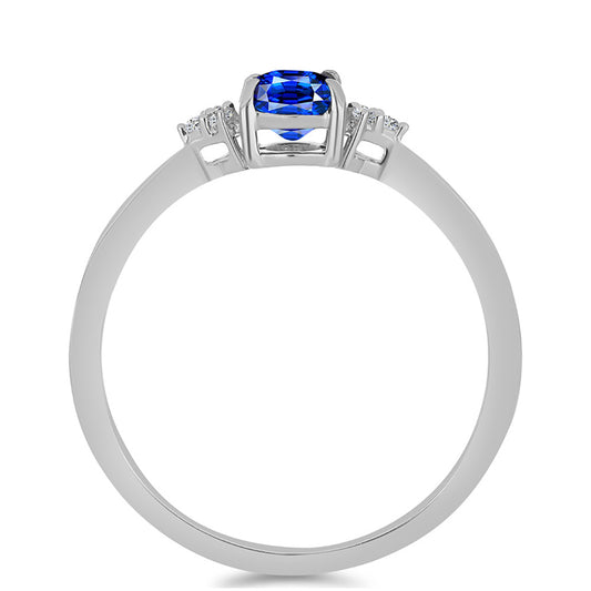 Strieborný Prsteň s Austrálskym Modrým Zafírom a Bielym Topásom