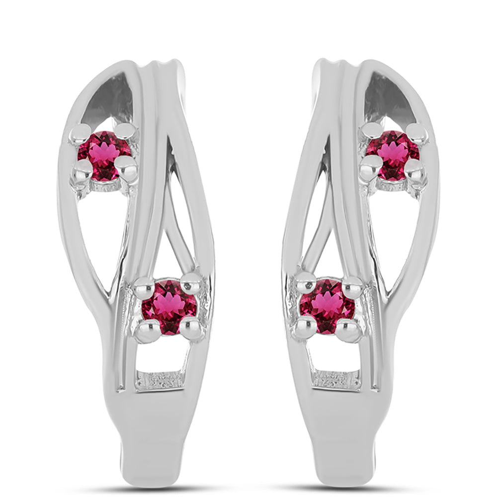 Strieborné Náušnice s Rubellitom z Cruzeira 1 