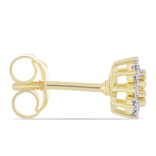 Pozlátené Strieborné Náušnice s Koňakovým Diamantom a Bielym Topásom