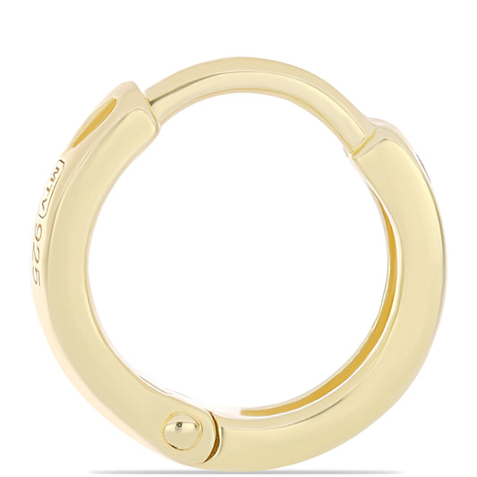 Pozlátené Strieborné Náušnice s Koňakovým Diamantom a Bielym Topásom