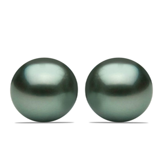 Pozlátené Strieborné Náušnice s so Sladkovodnou perlou v podobe Tahitskej zelenej ilúzie