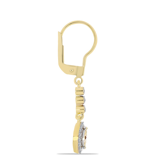 Pozlátené Strieborné Náušnice s Koňakovým Diamantom a Bielym Topásom