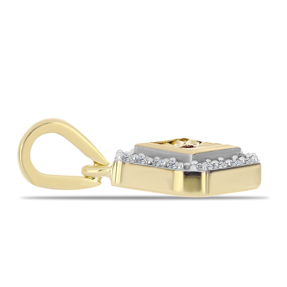 Pozlátený Strieborný Prívesok s Koňakovým Diamantom a Bielym Topásom 2 