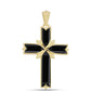 Kríž Pozlátený Strieborný Prívesok s Čiernym Ónyxom