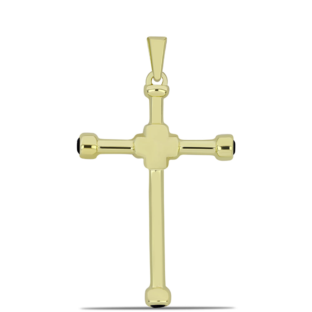 Pozlátený Strieborný Prívesok s Čiernym Ónyxom