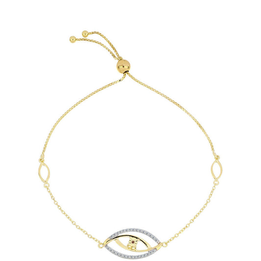 Pozlátený Strieborný Náramok s Koňakovým Diamantom a Bielym Topásom