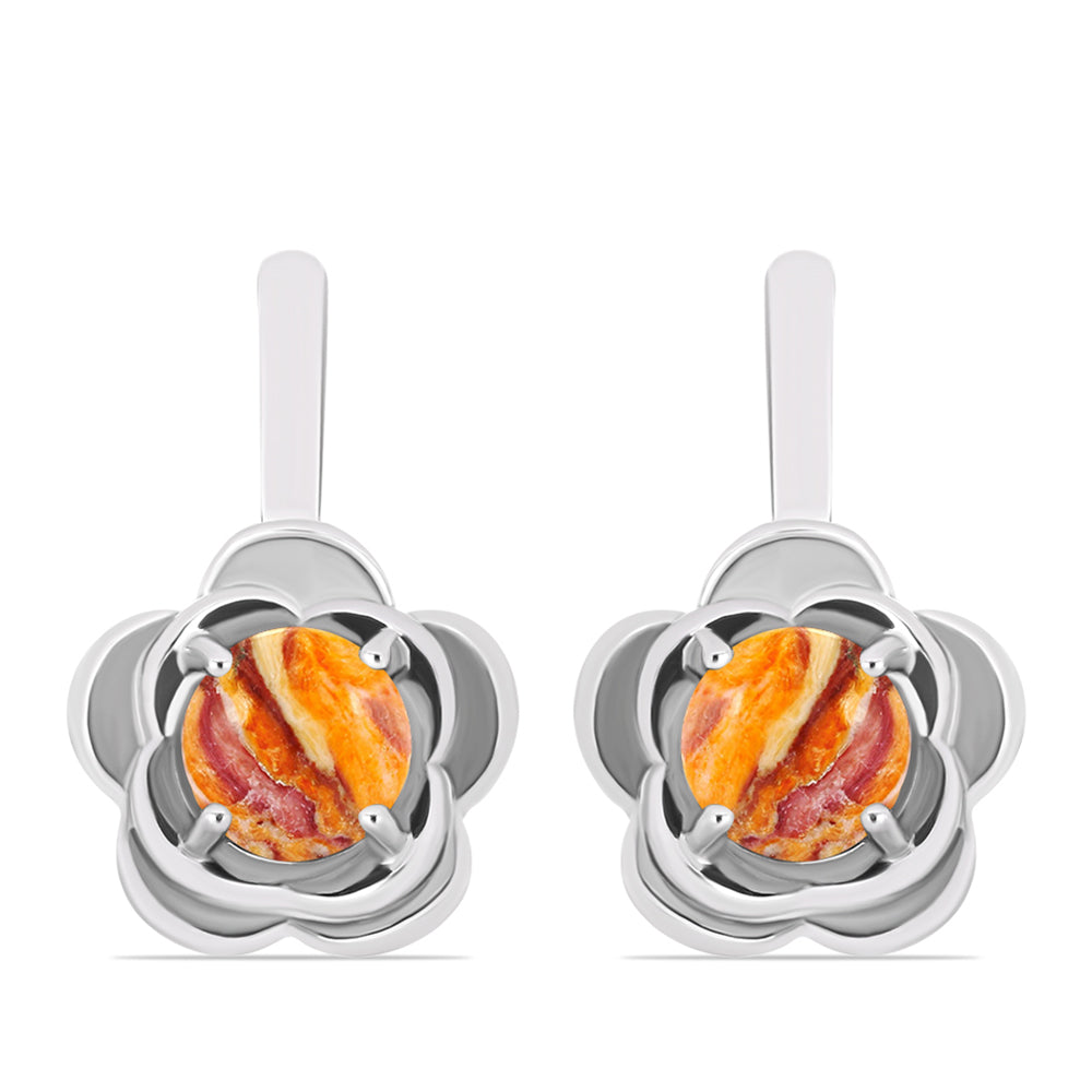 Strieborné Náušnice s Jaspisom Leví Tlapa