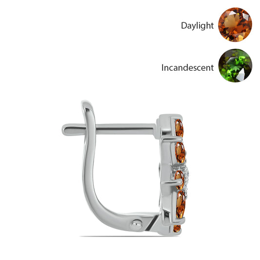 Strieborné Náušnice s Certifikovaný Anatólskym zultanitom pestovaný v laboratóriu a Bielym Topásom