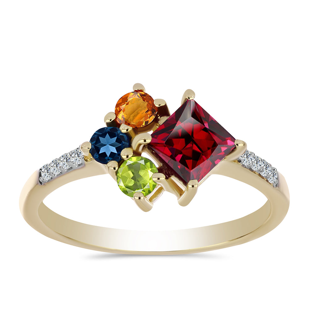 Pozlátený Strieborný Prsteň s Dúhovým Zafírom a Bielym Topásom