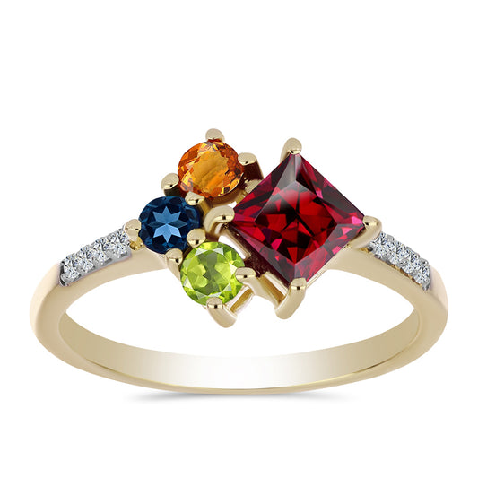Pozlátený Strieborný Prsteň s Dúhovým Zafírom a Bielym Topásom