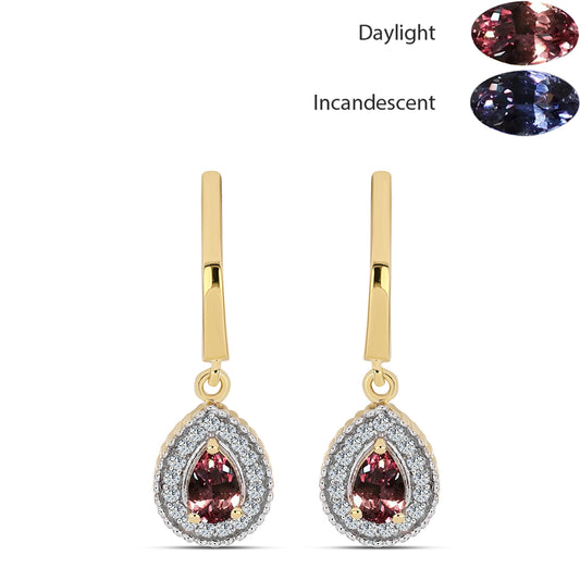 Pozlátené Strieborné Náušnice s Ivory Meňavým Granátom a Bielym Topásom