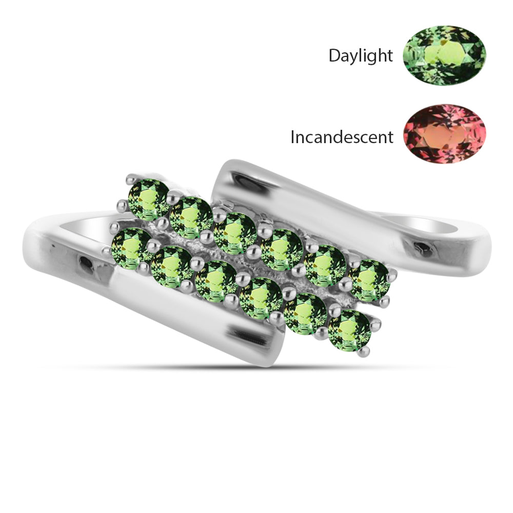 Strieborný Prsteň s Prírodným Alexsandritom 1 