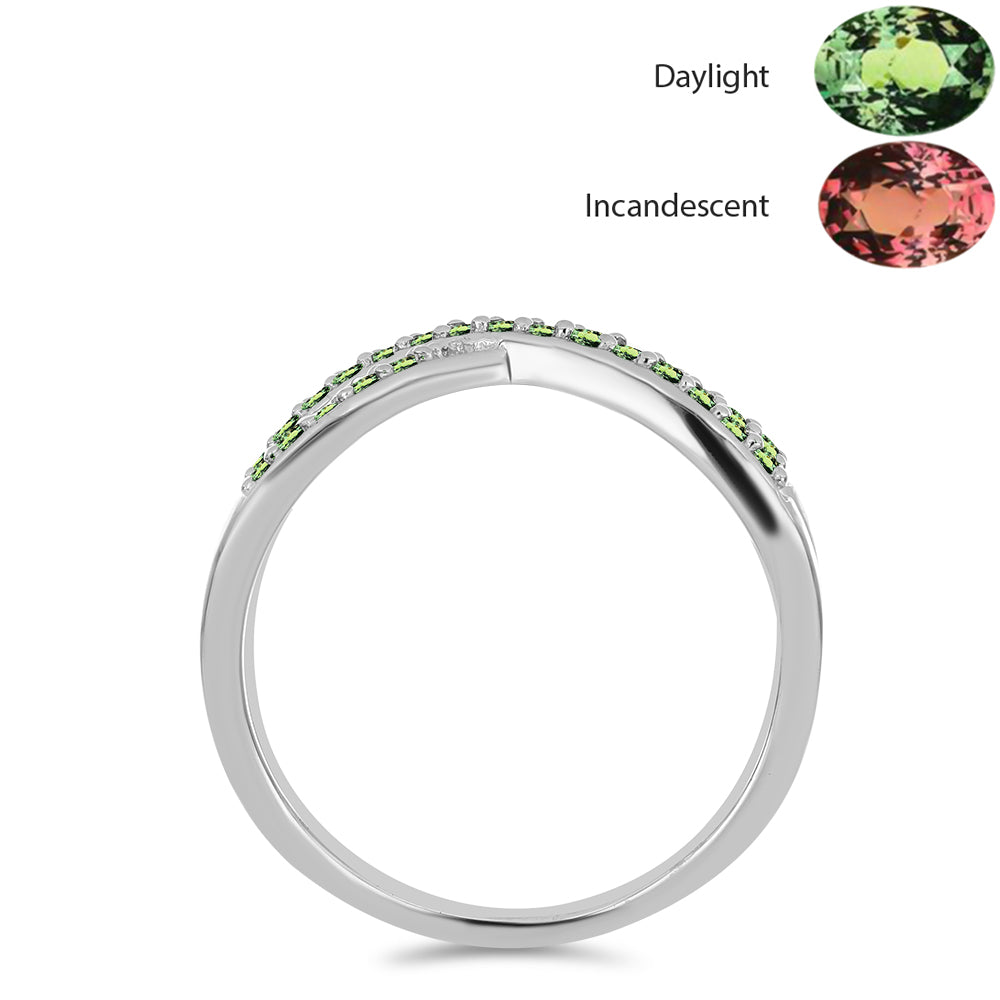 Strieborný Prsteň s Prírodným Alexsandritom