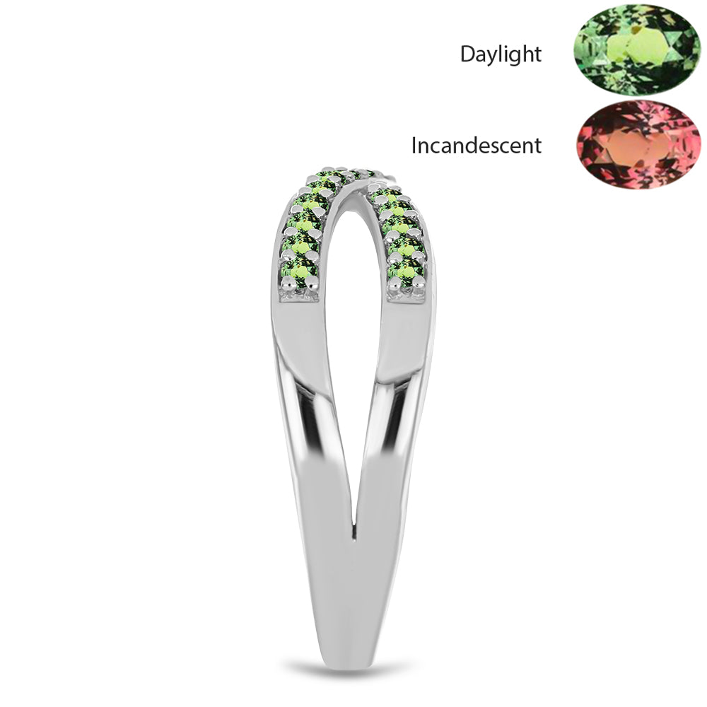 Strieborný Prsteň s Prírodným Alexsandritom