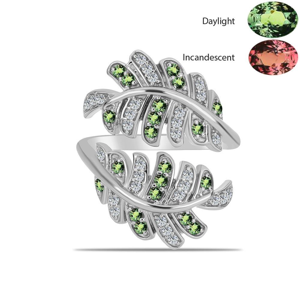 Strieborný Prsteň s Prírodným Alexsandritom a Bielym Topásom 1 