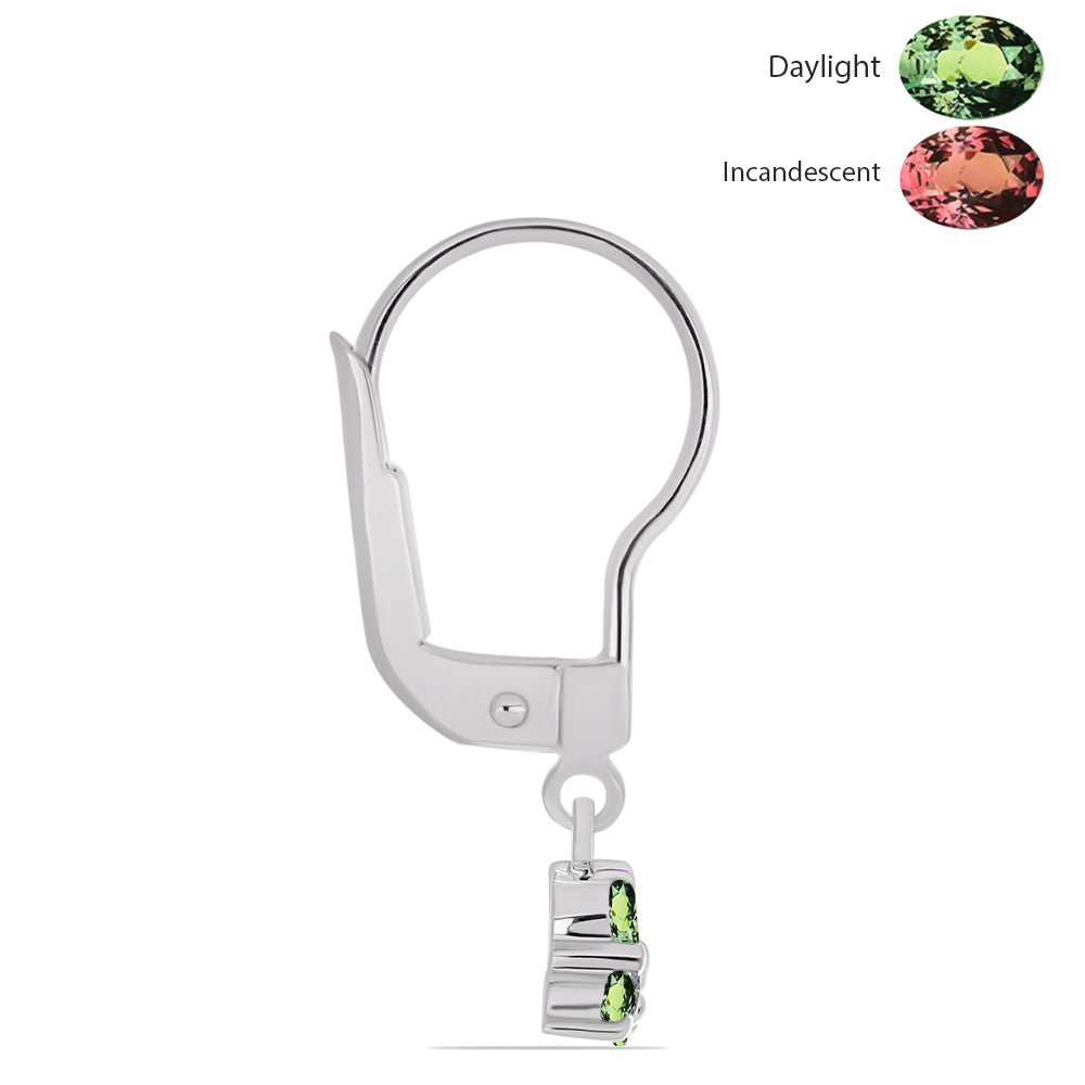 Strieborné Náušnice s Prírodným Alexsandritom a Bielym Topásom 2 