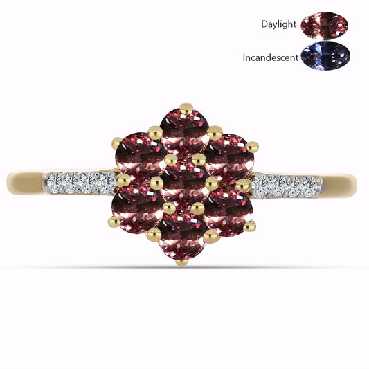 Pozlátený Strieborný Prsteň s Ivory Meňavým Granátom a Bielym Topásom