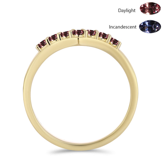 Pozlátený Strieborný Prsteň s Ivory Meňavým Granátom