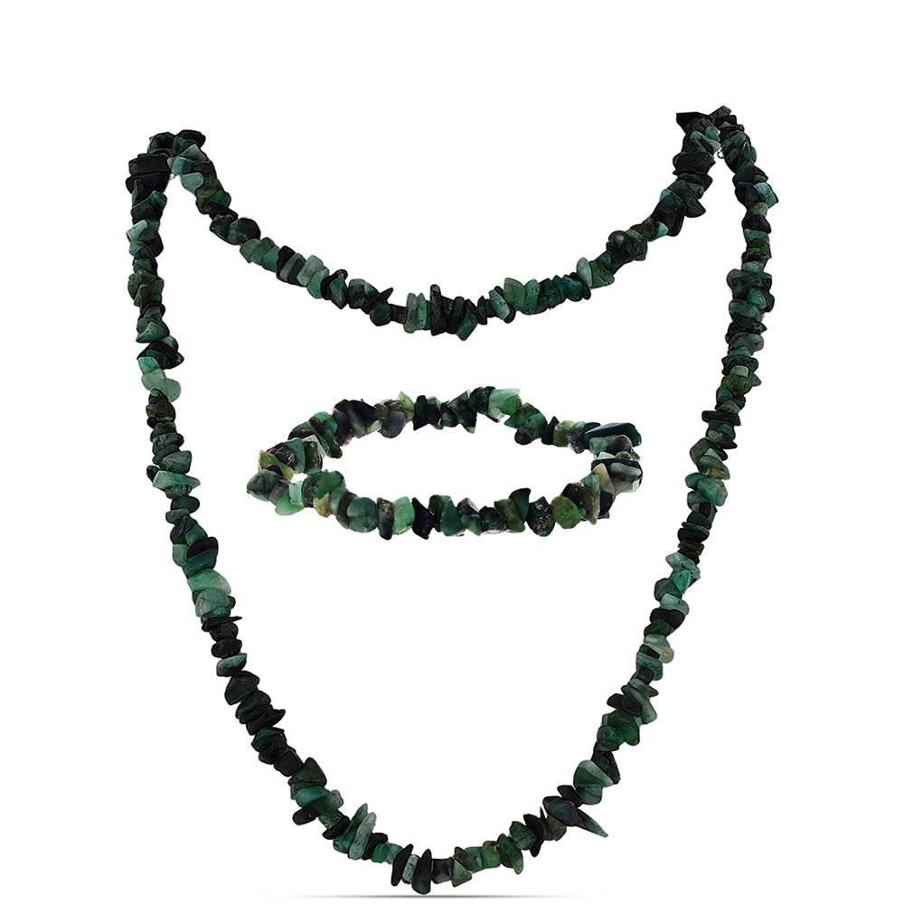 Nugetové Sada s Brazílskym Smaragdom ( Náhrdelník+Náramok ) 1 