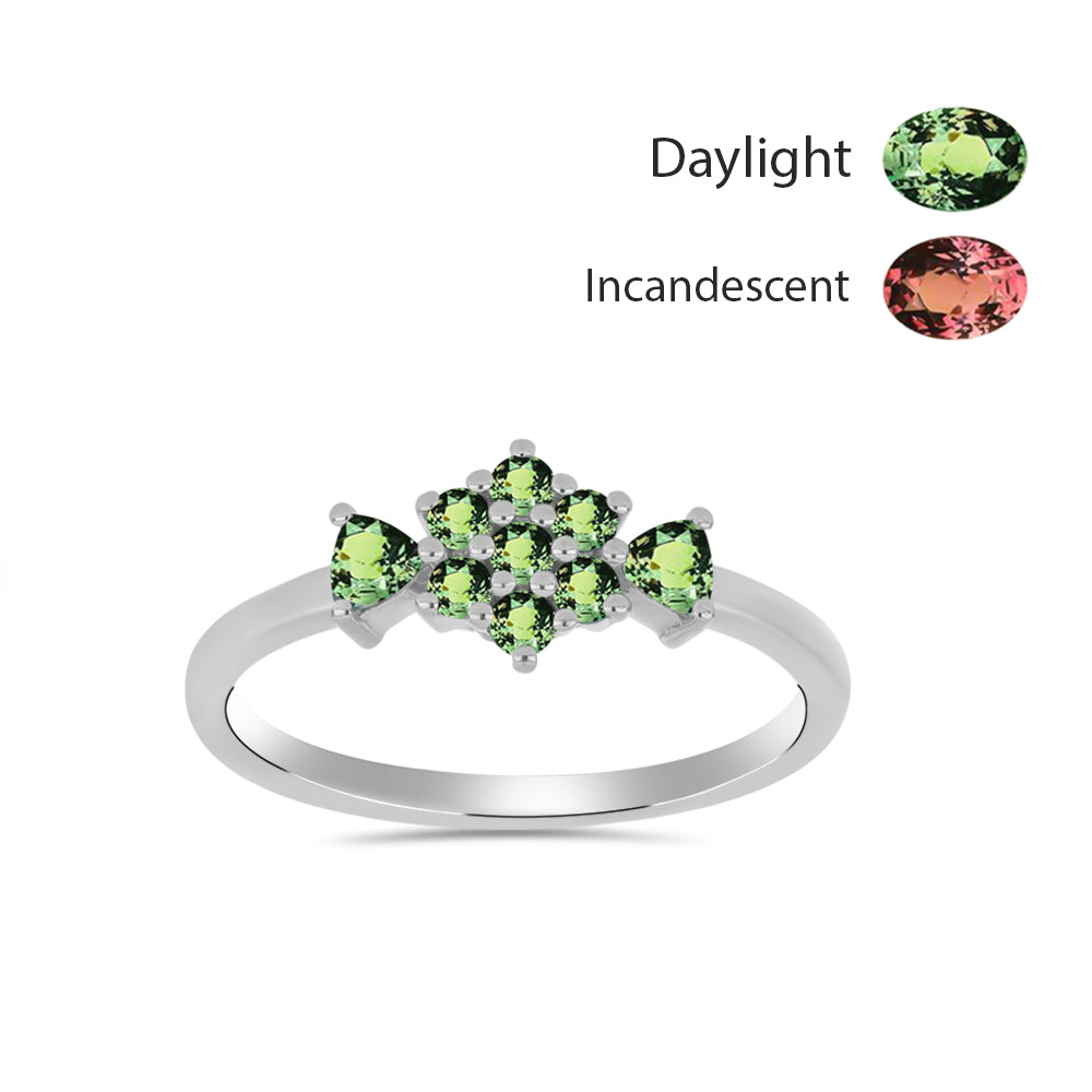 Strieborný Prsteň s Prírodným Alexsandritom 3 