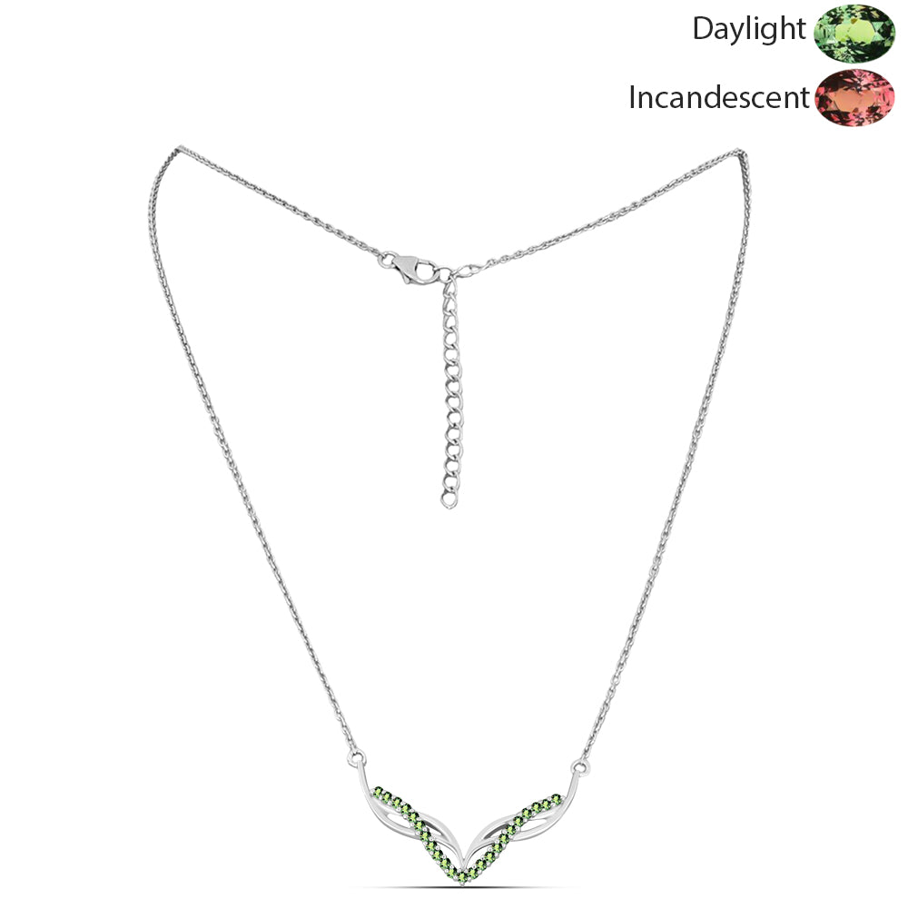 Strieborný Náhrdelník s Prírodným Alexsandritom