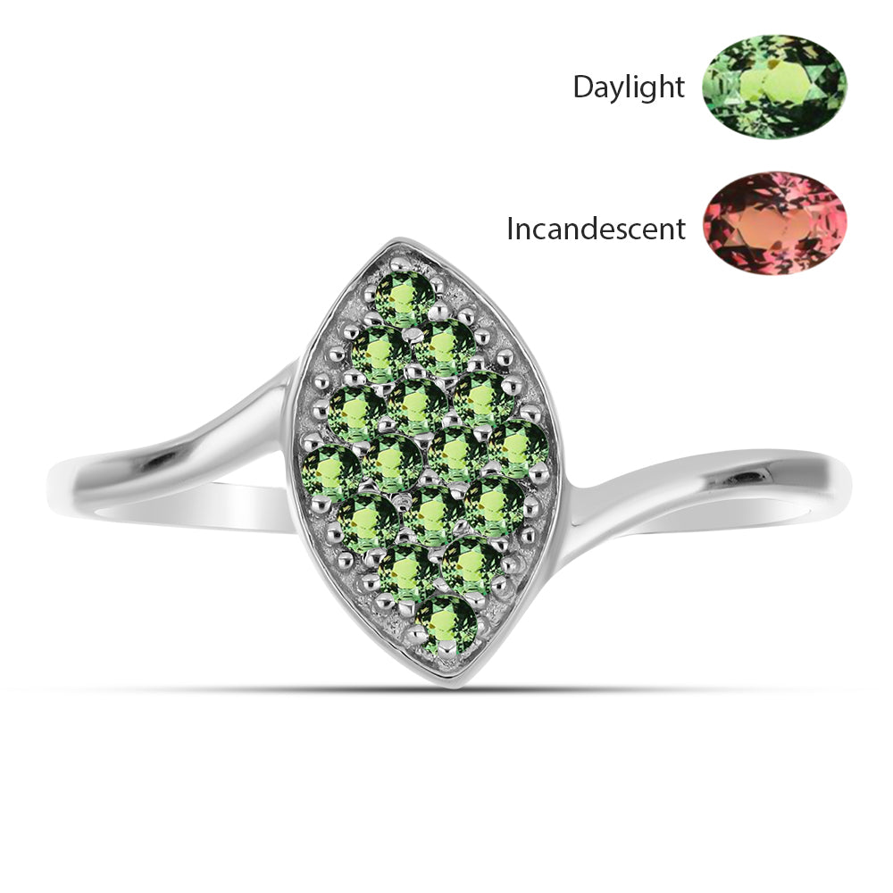 Strieborný Prsteň s Prírodným Alexsandritom