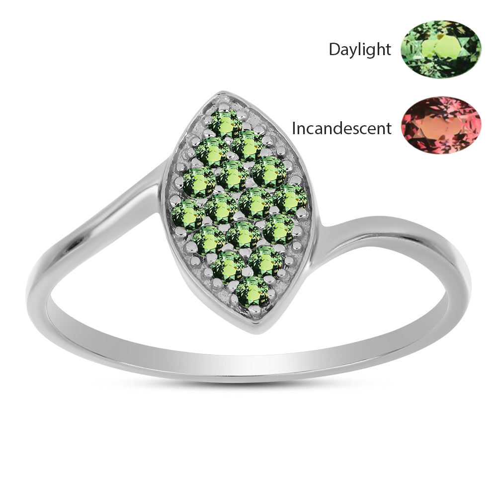 Strieborný Prsteň s Prírodným Alexsandritom