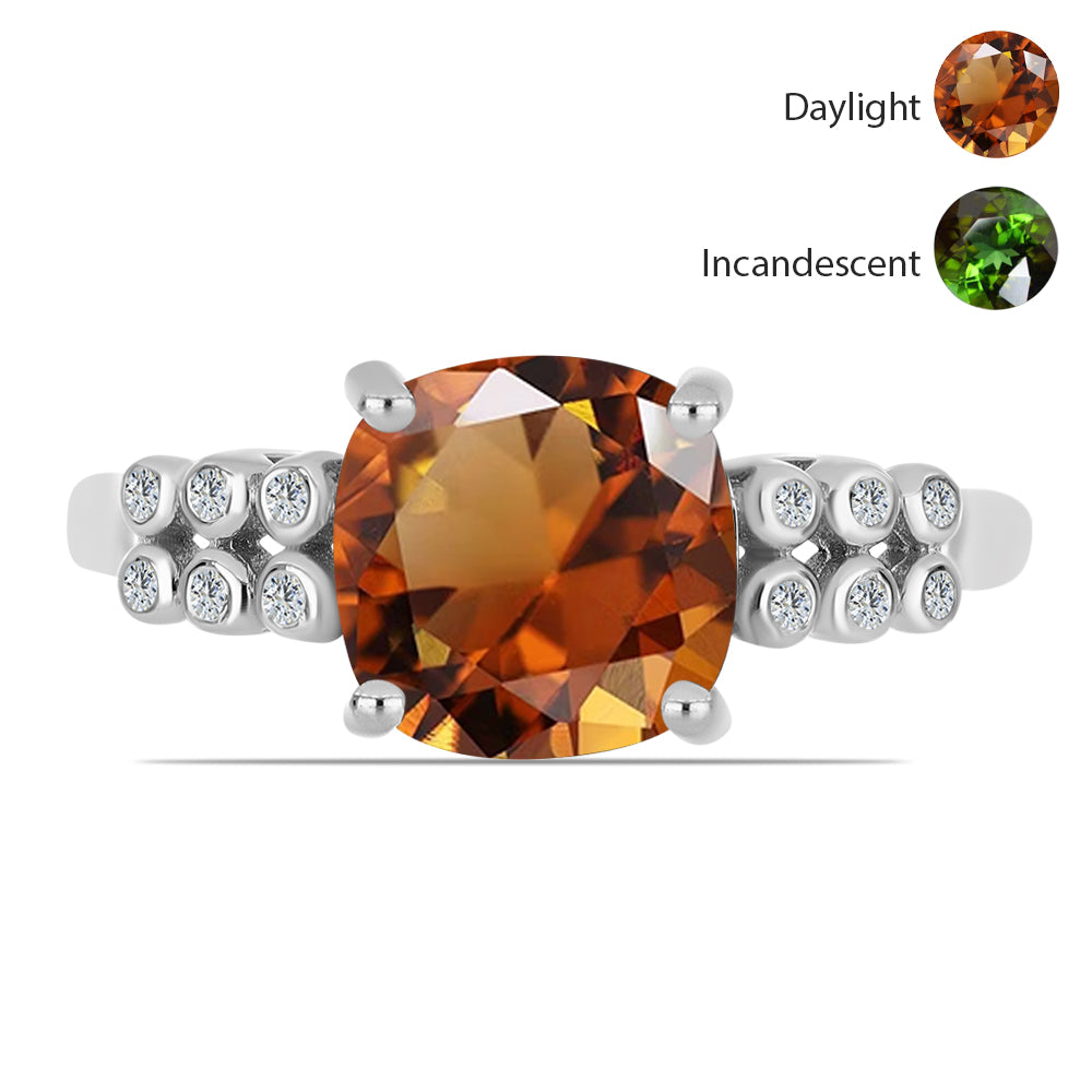 Strieborný Prsteň s Certifikovaný Anatólskym zultanitom pestovaný v laboratóriu a Bielym Topásom 1 