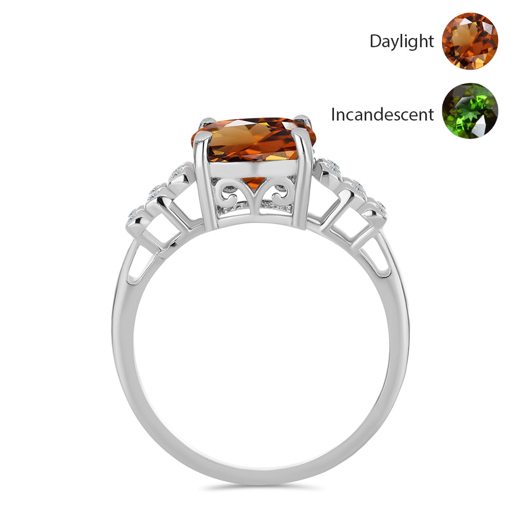 Strieborný Prsteň s Certifikovaný Anatólskym zultanitom pestovaný v laboratóriu a Bielym Topásom 2 