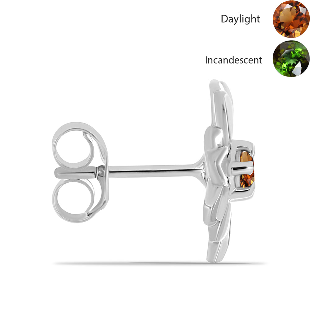 Strieborné Náušnice s Certifikovaný Anatólskym zultanitom pestovaný v laboratóriu 2 