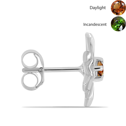 Strieborné Náušnice s Certifikovaný Anatólskym zultanitom pestovaný v laboratóriu