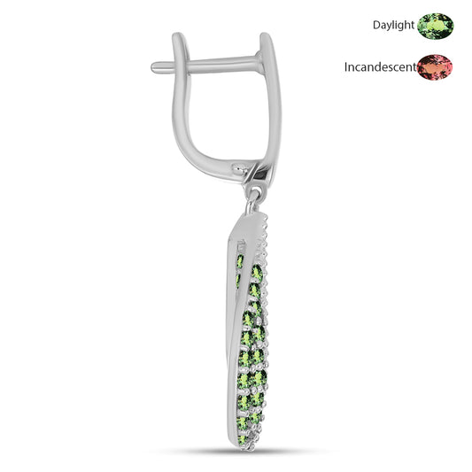 Strieborné Náušnice s Prírodným Alexsandritom