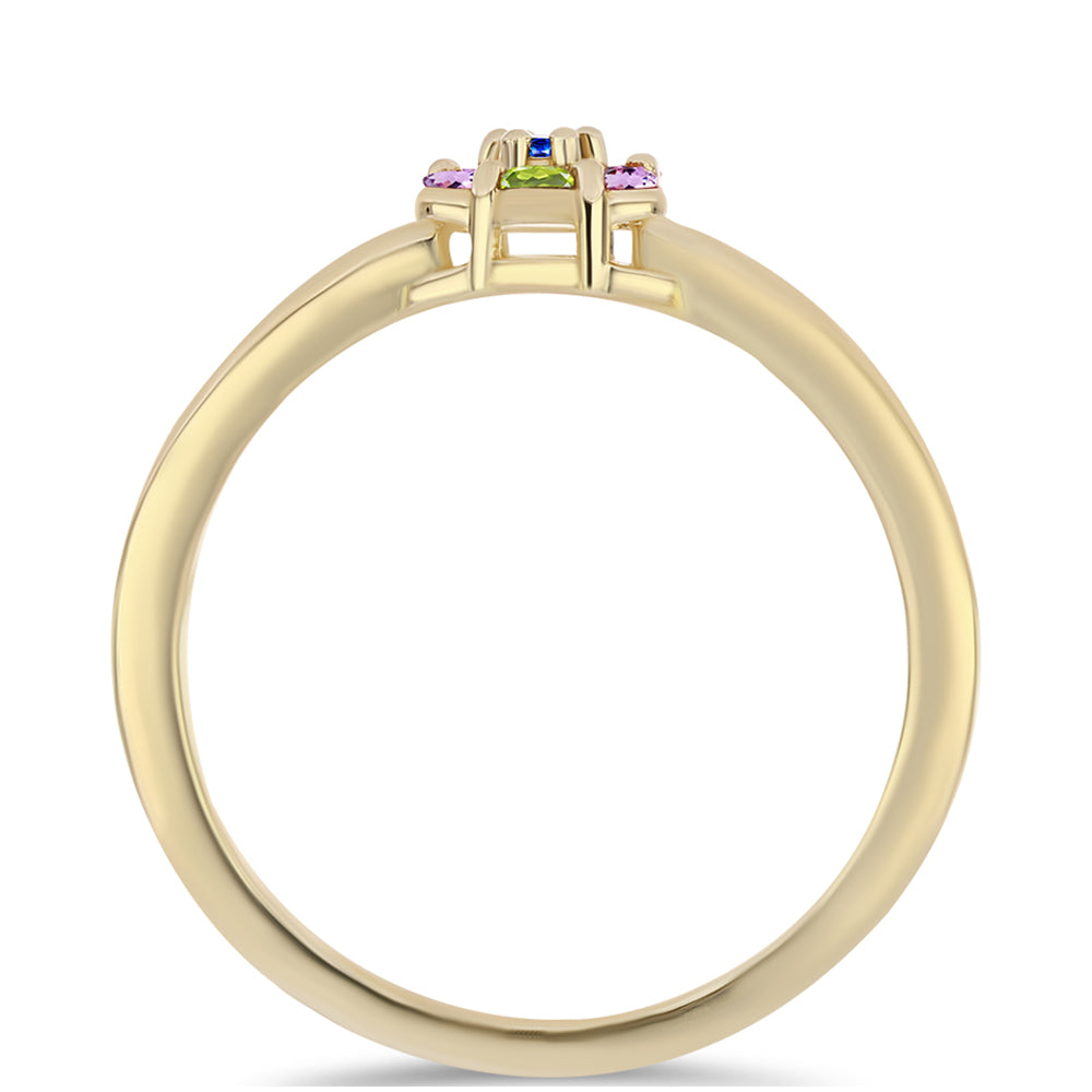 Pozlátený Strieborný Prsteň s Dúhovým Zafírom