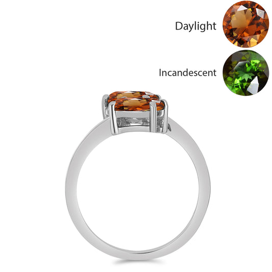 Strieborný Prsteň s Certifikovaný Anatólskym zultanitom pestovaný v laboratóriu a Bielym Topásom