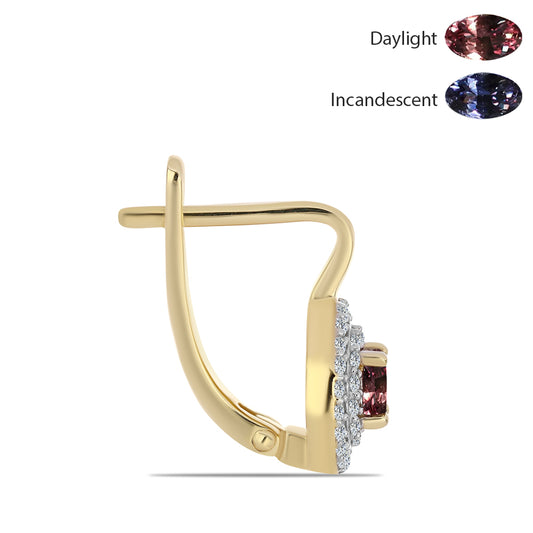 Pozlátené Strieborné Náušnice s Ivory Meňavým Granátom a Bielym Topásom