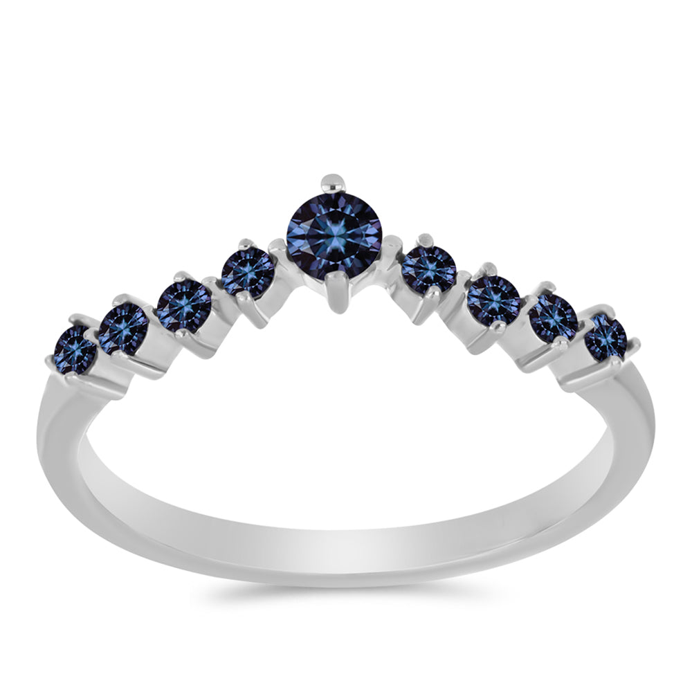 Strieborný Prsteň s "Cisársky fialový" moissanitom 3 