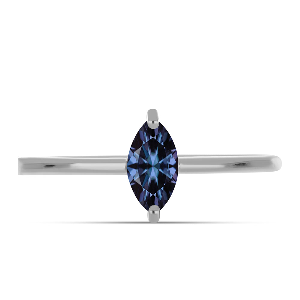 Strieborný Prsteň s "Cisársky fialový" moissanitom