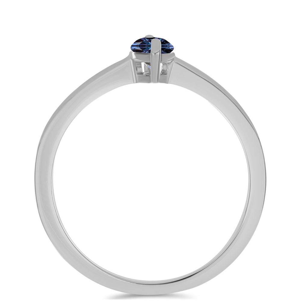 Strieborný Prsteň s "Cisársky fialový" moissanitom