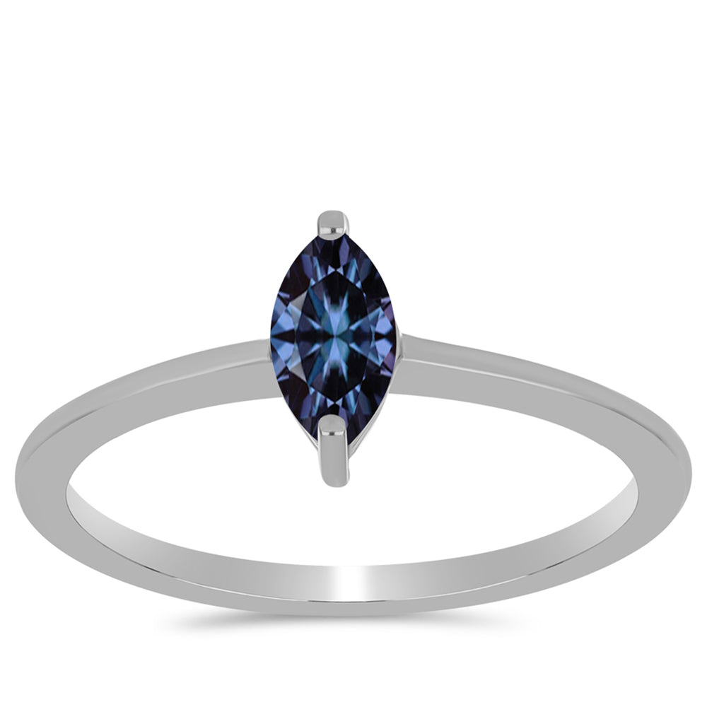 Strieborný Prsteň s "Cisársky fialový" moissanitom