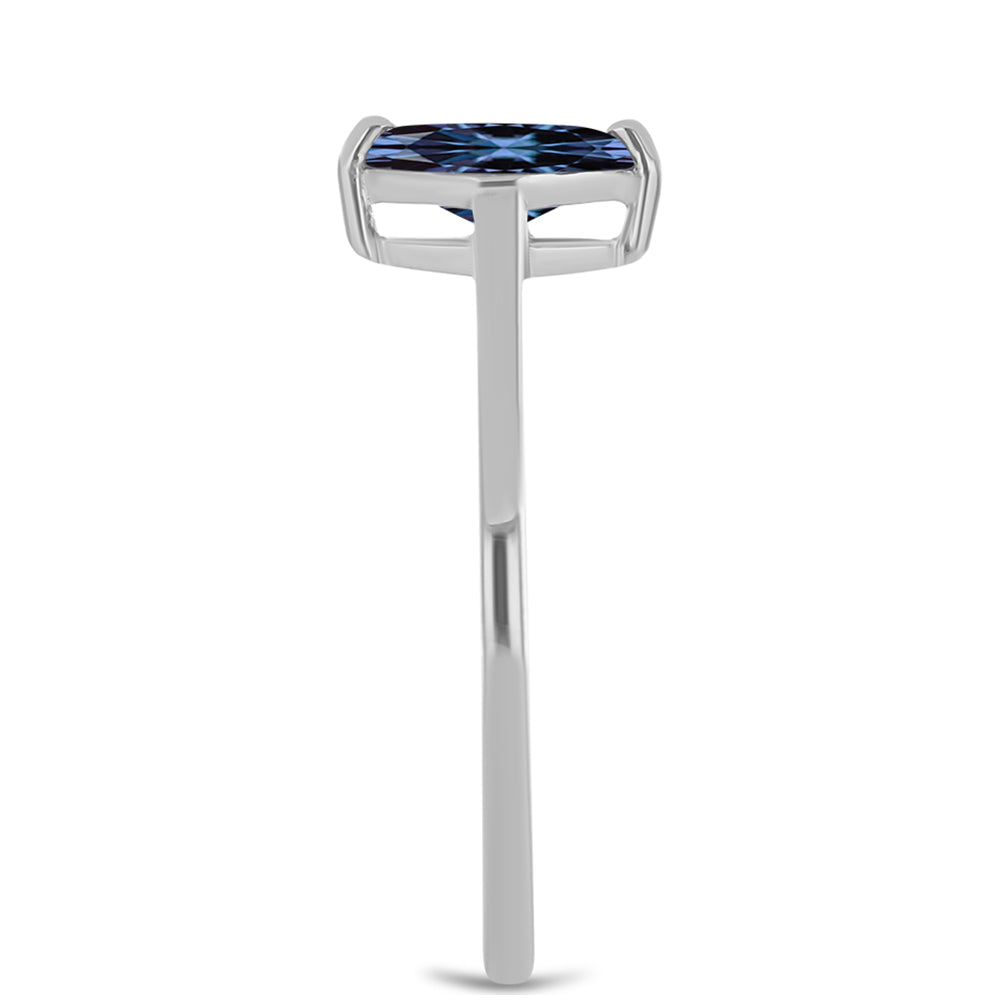 Strieborný Prsteň s "Cisársky fialový" moissanitom 4 