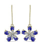 Pozlátené Strieborné Náušnice s Lapisom Lazuli a Bielym Topásom